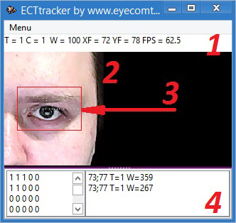 ECTtracker debug window elements
