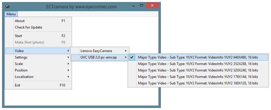 Video submenu