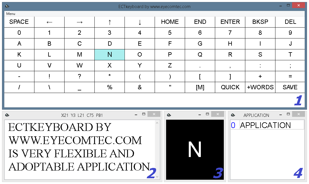 Main interface of program