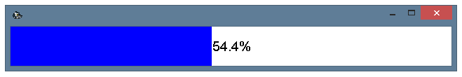 The progress bar is shown in a separate customizable window