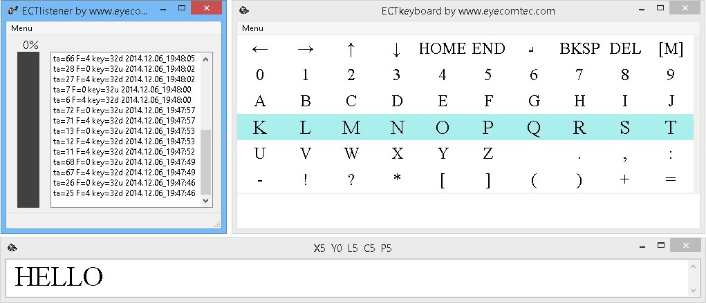 ECTlistener and ECTkeyboard simultaneous work