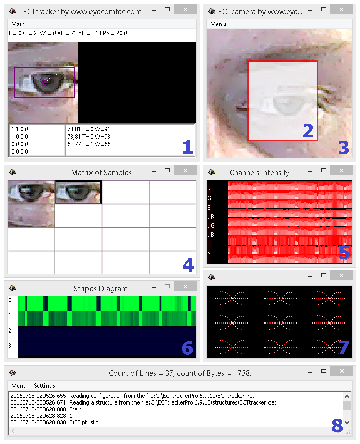 The main interface of the program