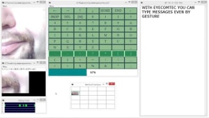 Paralysed (disabled) types texts with simple gesture (by raising lip) - ECTkeyboard+ECTtracker+ECTcamera