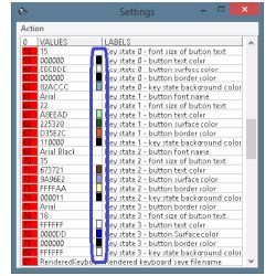 Color scheme preview in the settings window of the program