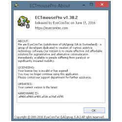 The informational window of the program